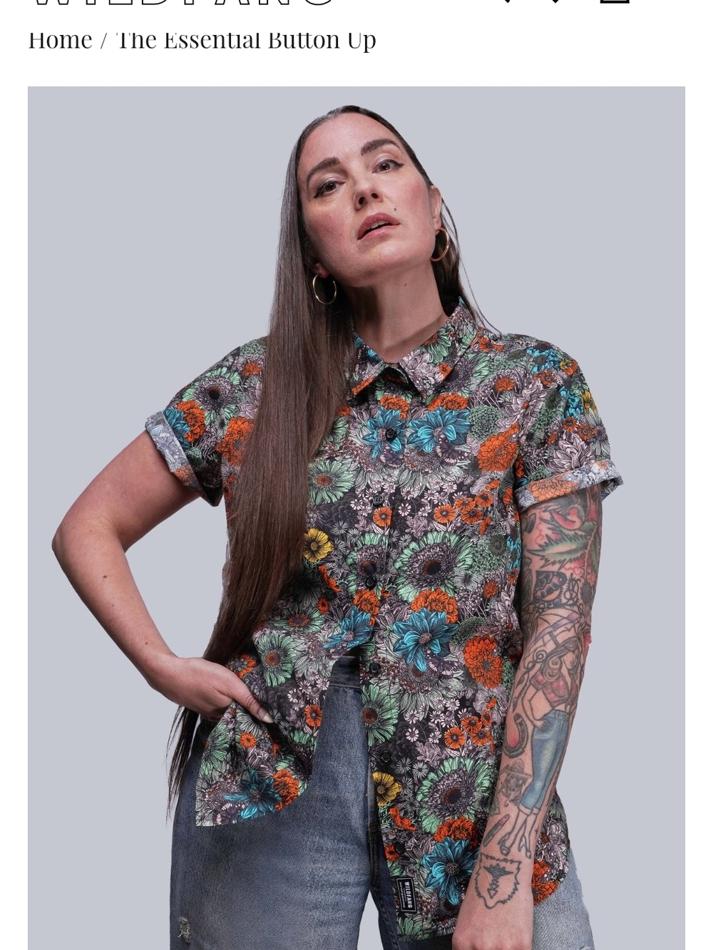 Wildfang Essential Button-up Medium NWT Garden Print